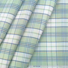 Shirt Fabric Arvind Cotton Blended Check Colour Hunter Green