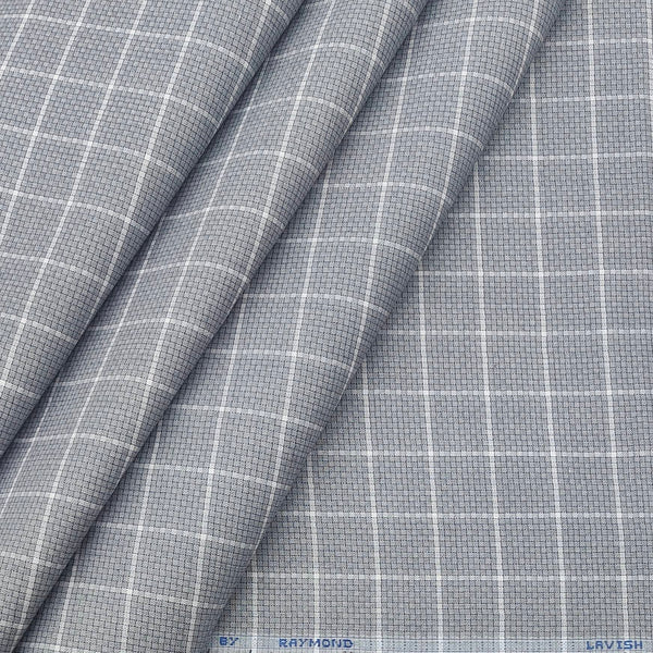 Shirt Fabric Raymond Blended Jacquard n Check Colour Grey