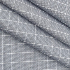 Shirt Fabric Raymond Blended Jacquard n Check Colour Grey
