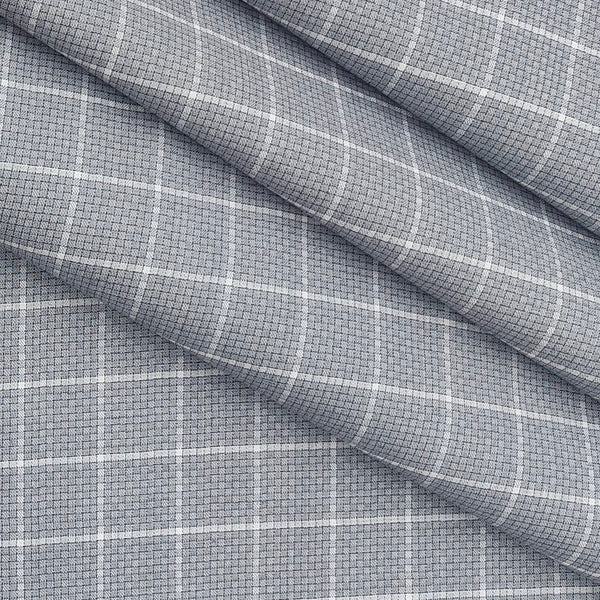 Shirt Fabric Raymond Blended Jacquard n Check Colour Grey