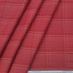 Shirt Fabric Raymond Blended Mix Check Colour Falu Red