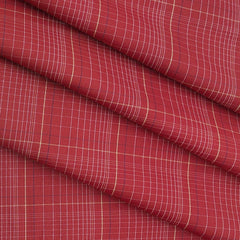 Shirt Fabric Raymond Blended Mix Check Colour Falu Red