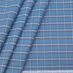 Shirt Fabric Raymond Blended Broad Check Colour Aegean Blue