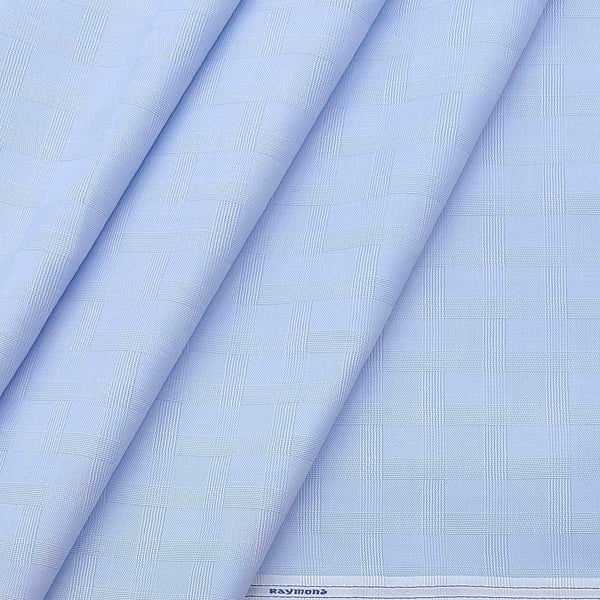Shirt Fabric Raymond Blended Jacquard Colour Light Blue