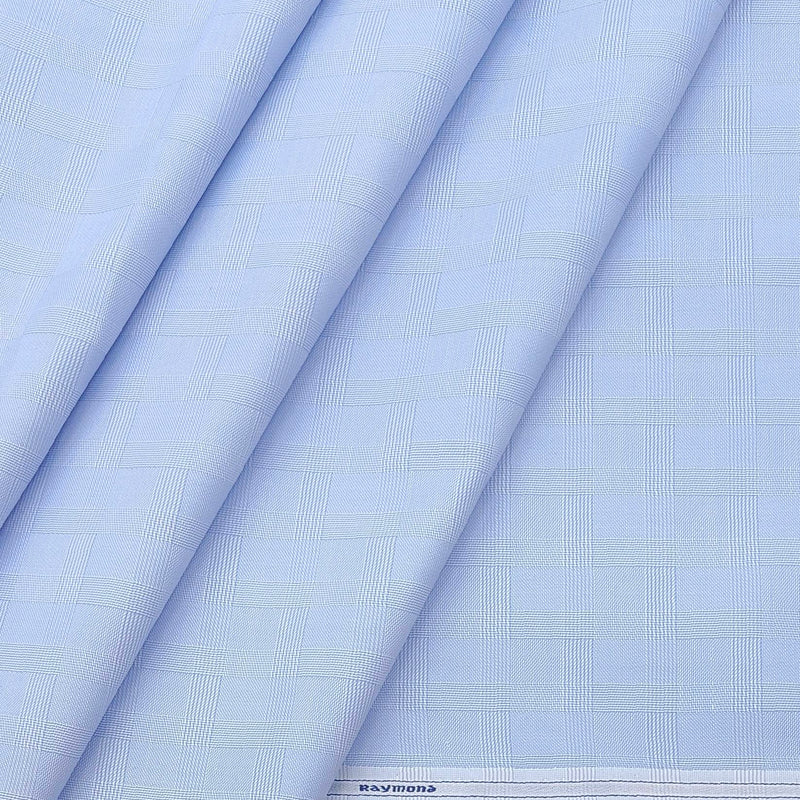 Shirt Fabric Raymond Blended Jacquard Colour Light Blue