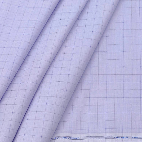 Shirt Fabric Raymond Blended Check Colour Lavender