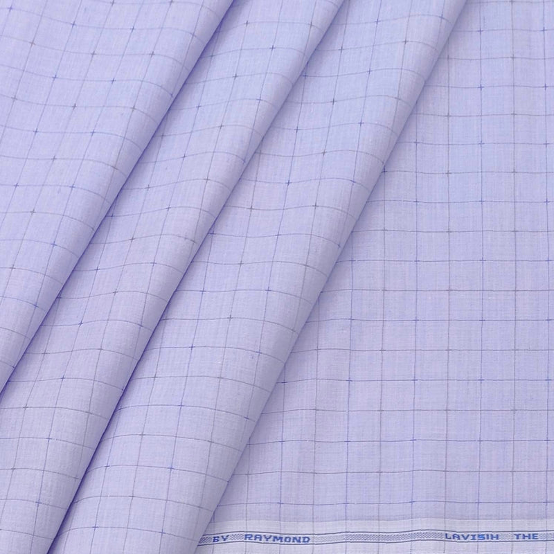 Shirt Fabric Raymond Blended Check Colour Lavender