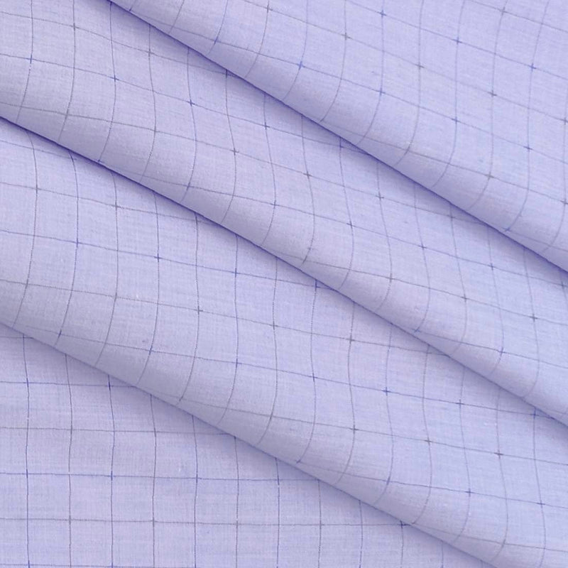 Shirt Fabric Raymond Blended Check Colour Lavender