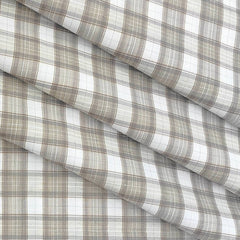 Shirt Fabric Raymond Blended Broad Check Colour Mud Brown