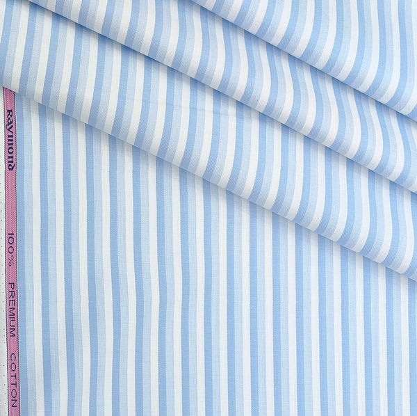 Shirt Fabric Raymond 100% Cotton Broad Lining Colour Water Blue