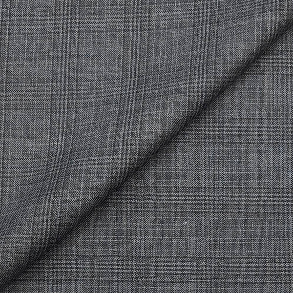 Trouser Fabric Raymond Wool Blended Dull Check Colour Deep Grey