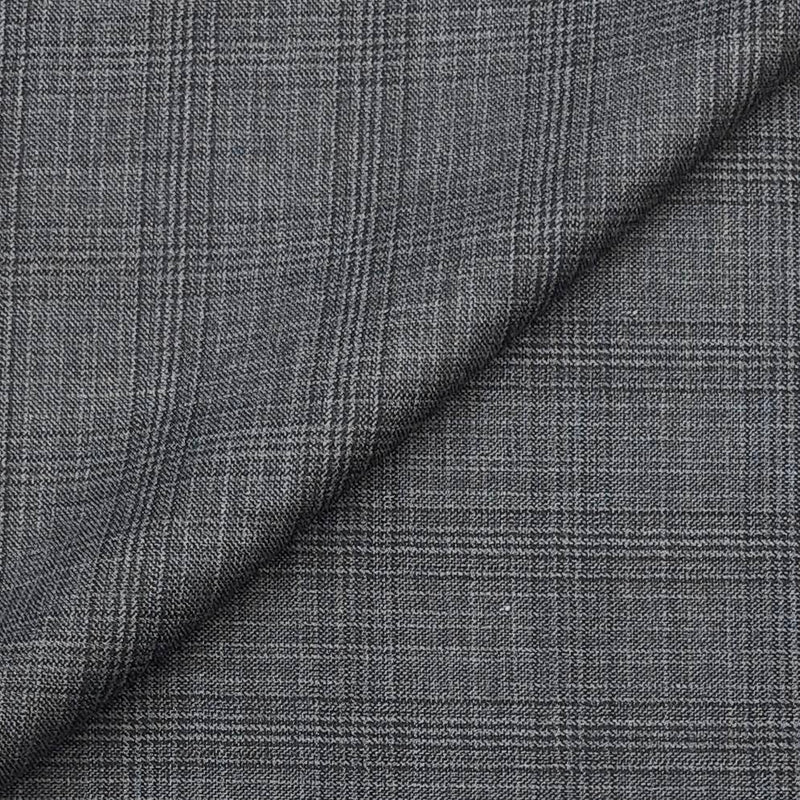 Trouser Fabric Raymond Wool Blended Dull Check Colour Deep Grey