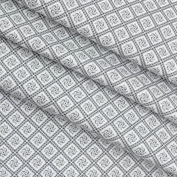 Shirt Fabric ManTire Giza Cotton Printed Colour onyx grey