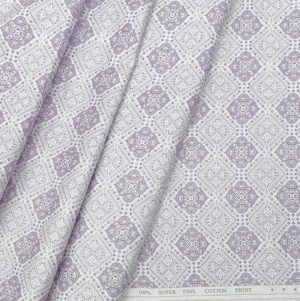 Shirt Fabric ManTire Giza Cotton Printed Colour wisteria lavender