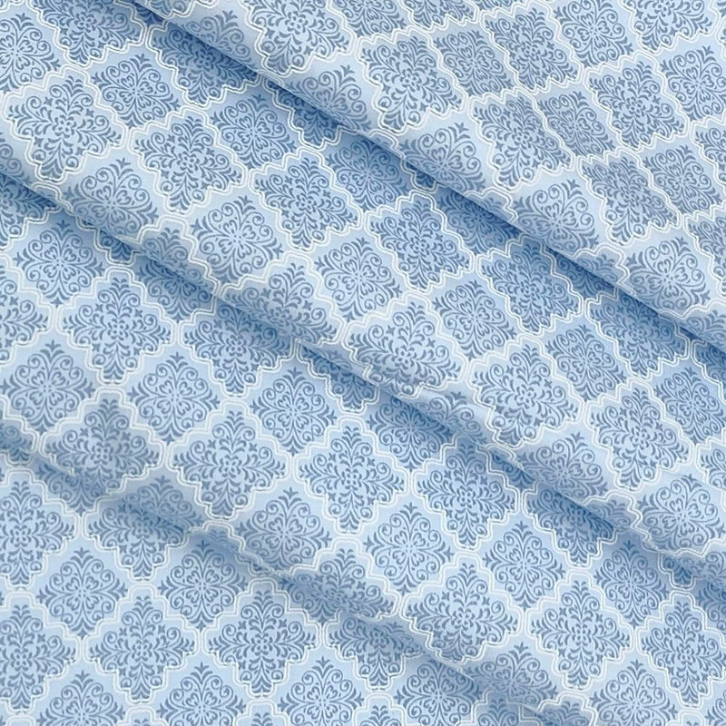 Shirt Fabric ManTire Giza Cotton Printed Colour Baby blue