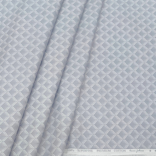 Shirt Fabric ManTire Giza Cotton Printed Colour Steel Grey