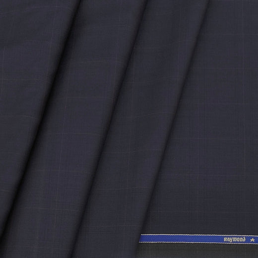 Trouser Fabric Raymond 100s Count PV Check color Dark Blue
