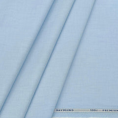 Shirt Fabric Raymond 100% cotton Plain Colour Water Blue