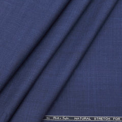 Trouser Fabric Reid & Taylor PV Check Natural Stretch Softest Color Hard Blue