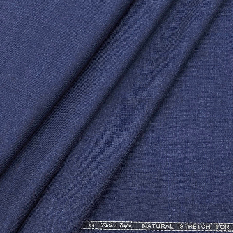 Trouser Fabric Reid & Taylor PV Check Natural Stretch Softest Color Hard Blue