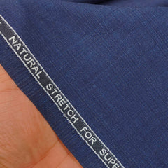 Trouser Fabric Reid & Taylor PV Check Natural Stretch Softest Color Hard Blue