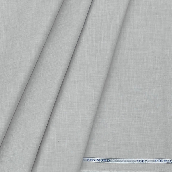 Shirt Fabric Raymond 100% cotton Plain Colour Light Grey