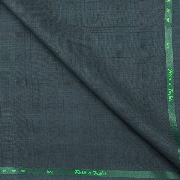 Trouser Fabric Reid & Taylor PV Check Natural Stretch Softest Color Pine Green