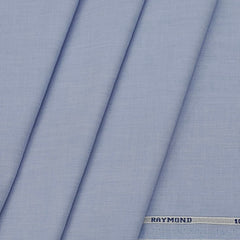 Shirt Fabric Raymond 100% cotton Plain Colour Water Blue