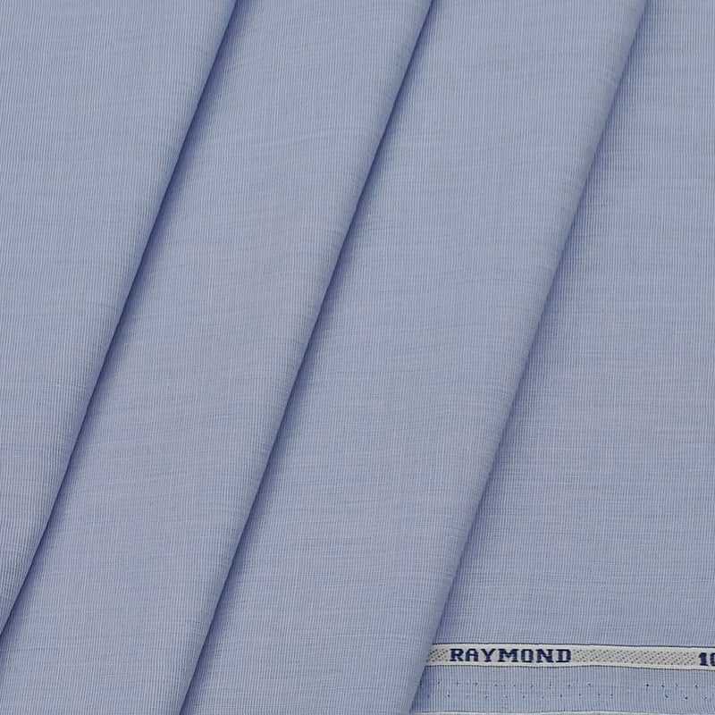 Shirt Fabric Raymond 100% cotton Plain Colour Water Blue