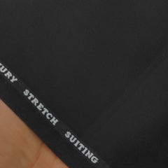 Trouser Fabric Canetti Italy Luxury Stretch Plain colour Black