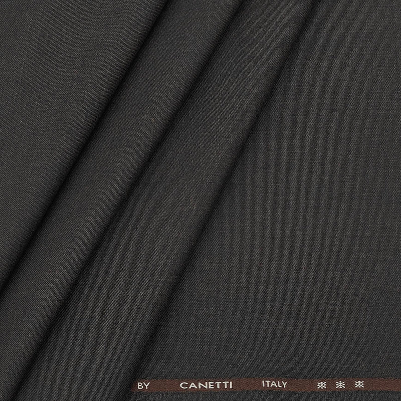 Trouser Fabric Canetti Italy Luxury Stretch Plain colour Worsted Brown