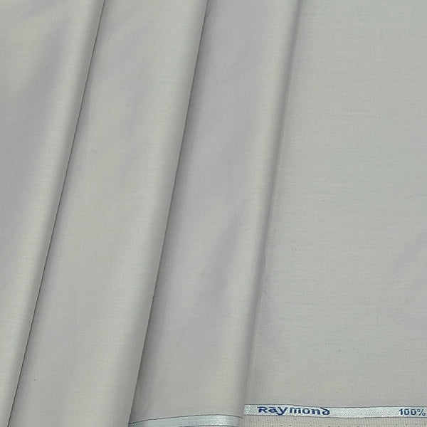 Shirt Fabric Raymond 70s Giza Cotton Plain Colour Bright Silver