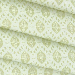 Shirt n Kurta Fabric Stiff Pure Cotton Premium Digital Printed Colour Pale Olive Green