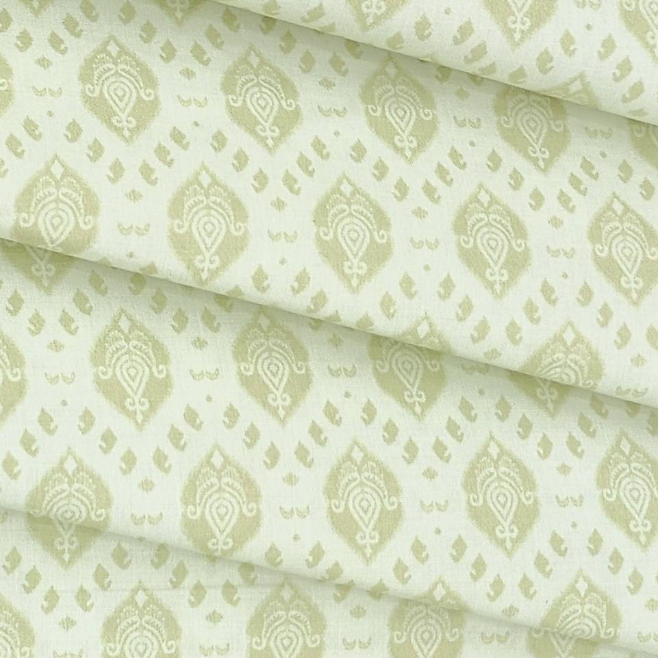 Shirt n Kurta Fabric Stiff Pure Cotton Premium Digital Printed Colour Pale Olive Green