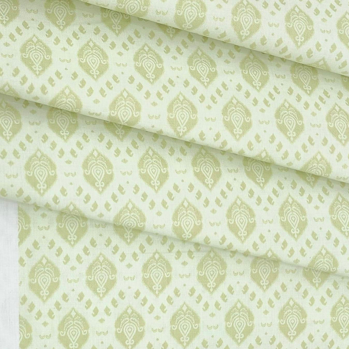 Shirt n Kurta Fabric Stiff Pure Cotton Premium Digital Printed Colour Pale Olive Green