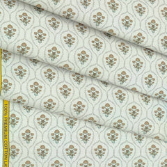 Shirt n Kurta Fabric Stiff Pure Cotton Premium Digital Printed Colour Light Silver