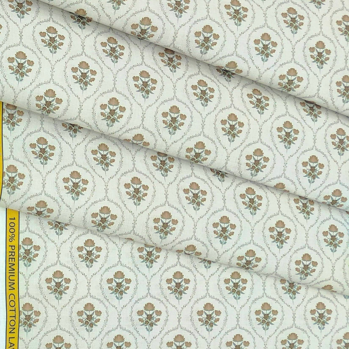 Shirt n Kurta Fabric Stiff Pure Cotton Premium Digital Printed Colour Light Silver
