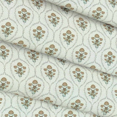 Shirt n Kurta Fabric Stiff Pure Cotton Premium Digital Printed Colour Light Silver