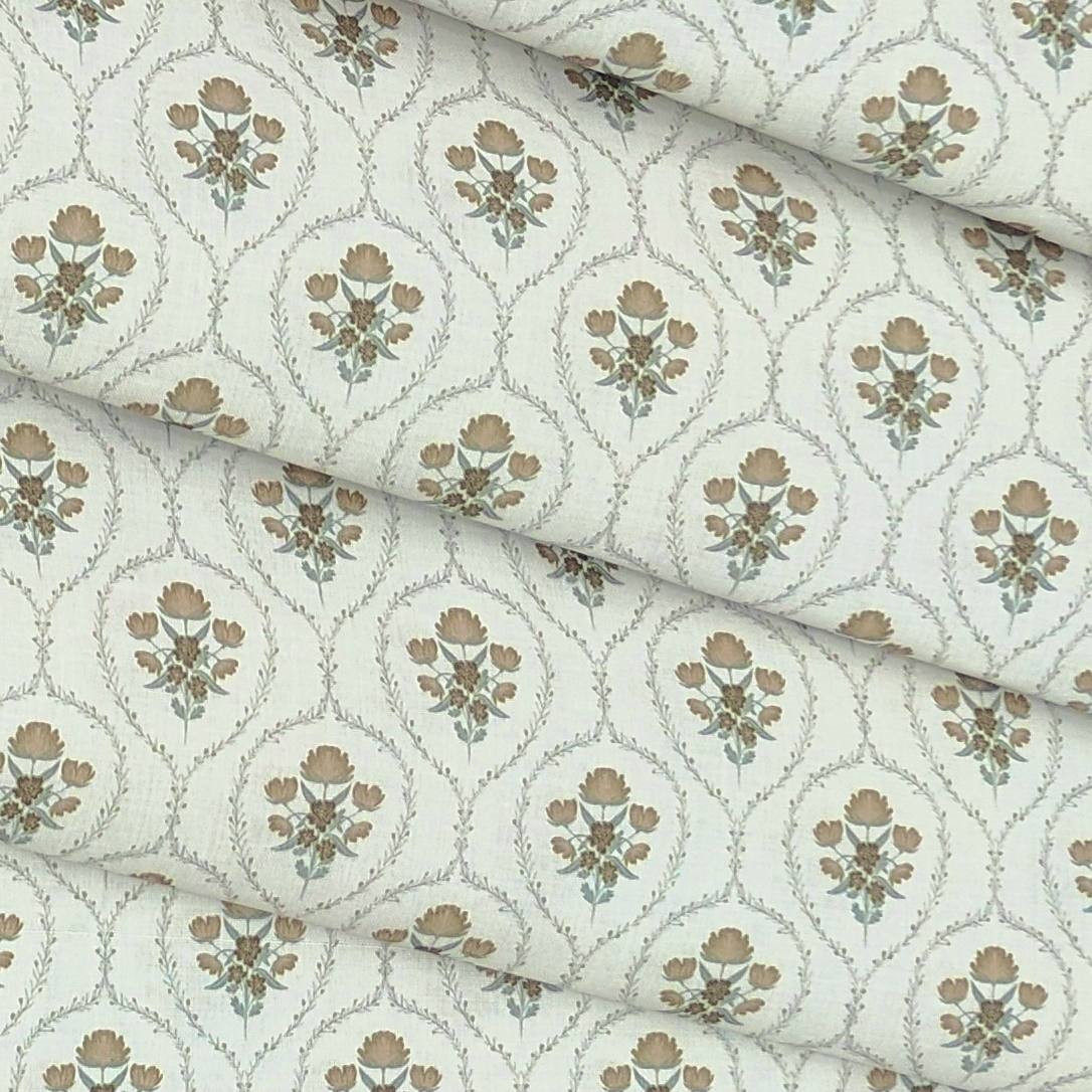 Shirt n Kurta Fabric Stiff Pure Cotton Premium Digital Printed Colour Light Silver