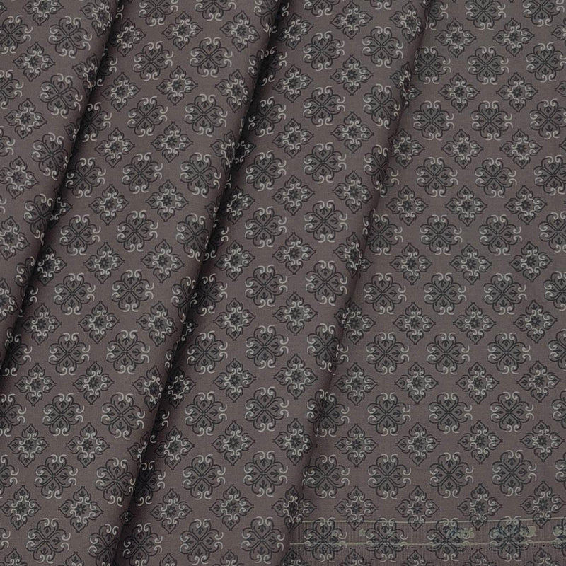 Shirt Fabric ManTire Giza Cotton Printed Colour Umber Brown