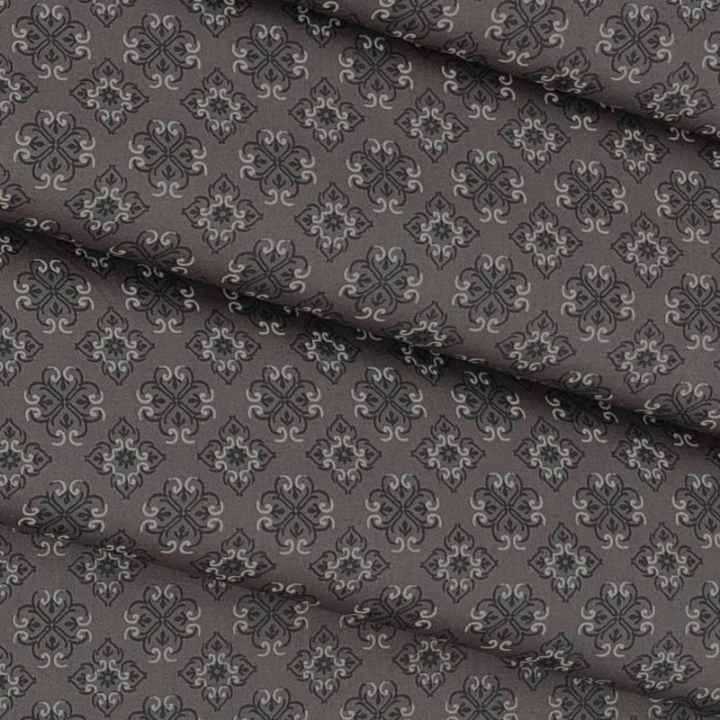 Shirt Fabric ManTire Giza Cotton Printed Colour Umber Brown