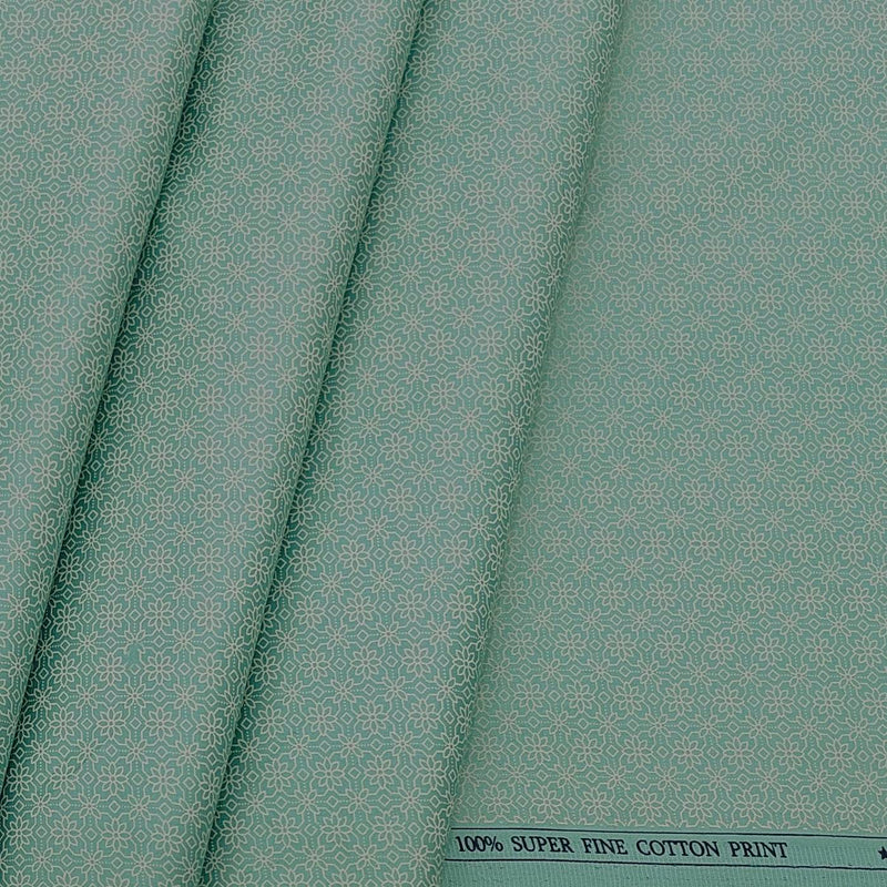 Shirt Fabric ManTire Giza Cotton Printed Colour Pistachio Green