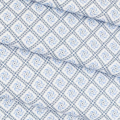 Shirt Fabric ManTire Giza Cotton Printed Colour Ice Blue