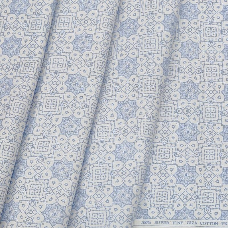 Shirt Fabric ManTire Giza Cotton Printed Colour Nankeeng  Blue