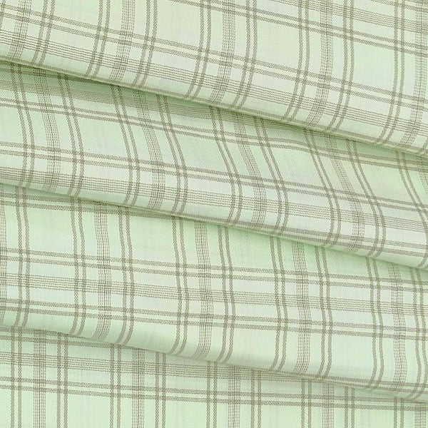 Shirt Fabric Raymond 100% Cotton Check Colour Nyanza Green