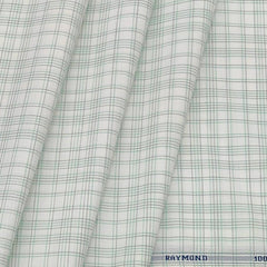 Shirt Fabric Raymond 100% Cotton Mix check Colour Light Green