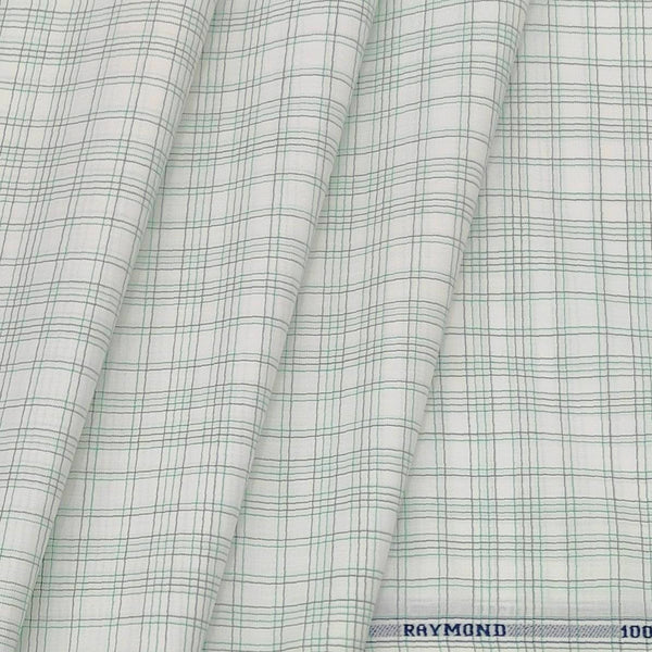 Shirt Fabric Raymond 100% Cotton Mix check Colour Light Green