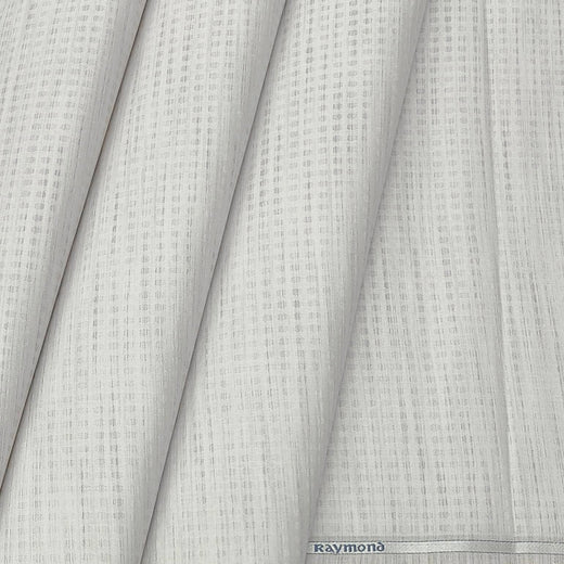 Shirt Fabric Raymond Blended Broad Dobby Colour Off White Brown