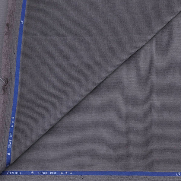Corduroy Arvind Pure Cotton stretchable Trouser Fabric Colour Grey