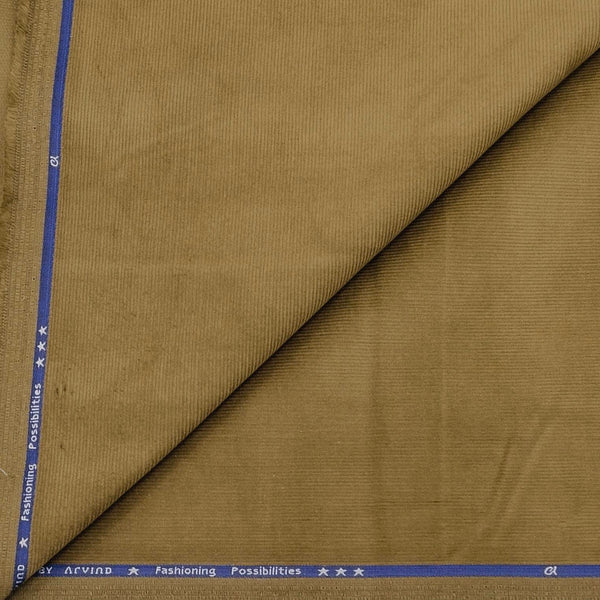 Corduroy Arvind Pure Cotton stretchable Trouser Fabric Colour Bronze